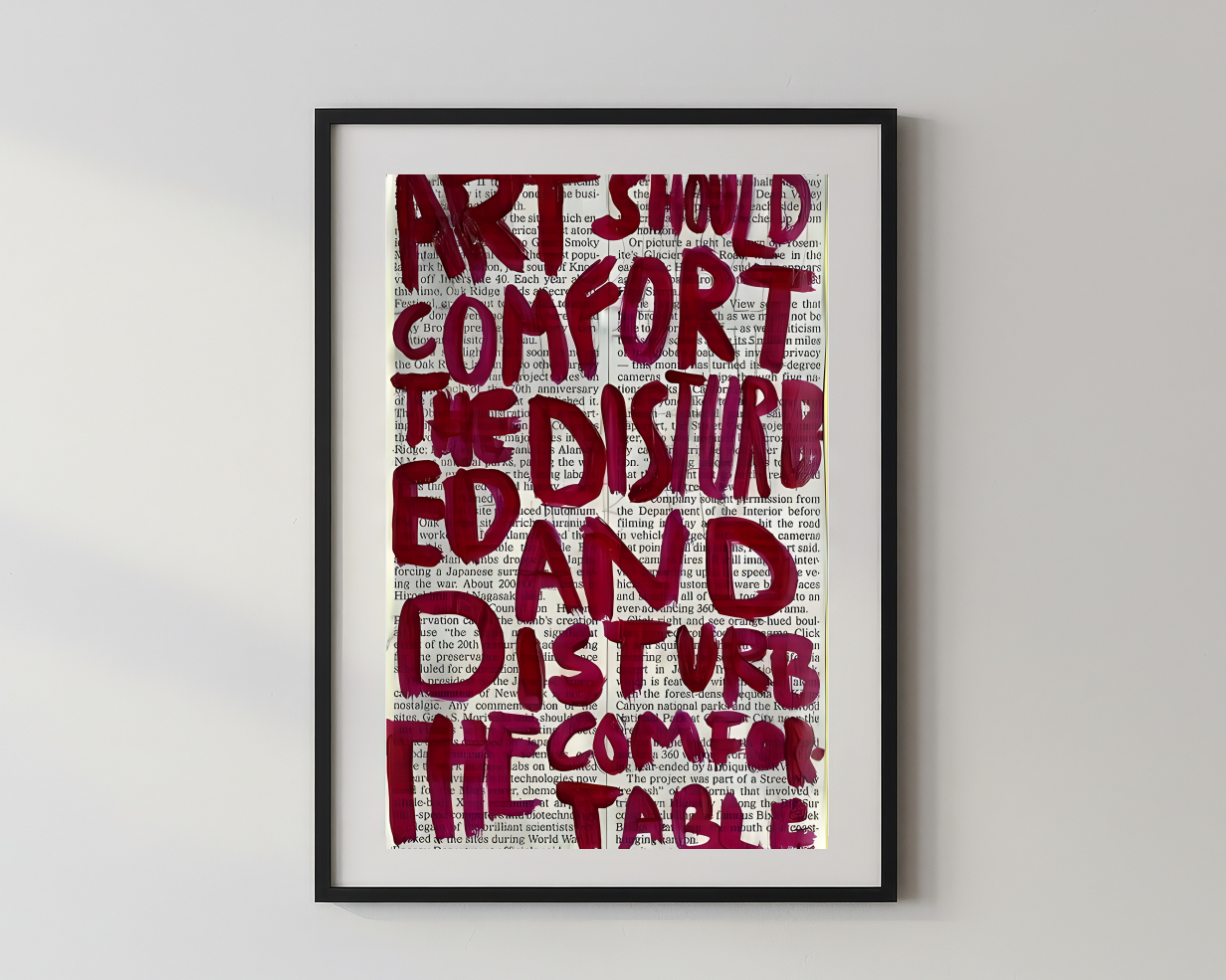 Designer x Art should comfort the disturbed