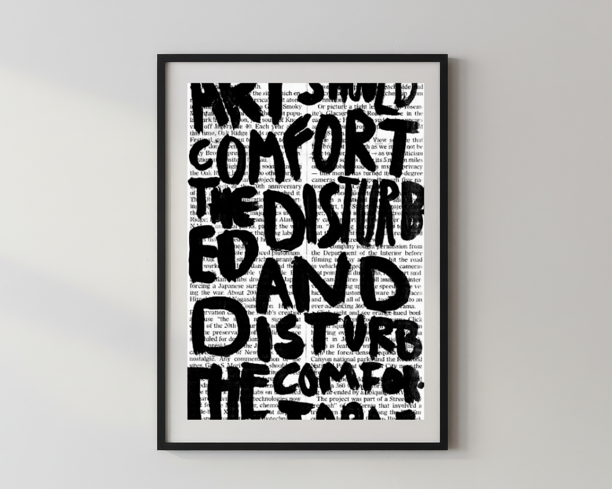 Designer x Art should comfort the disturbed