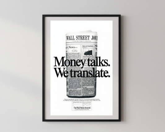 Designer x Money talks. We translate.